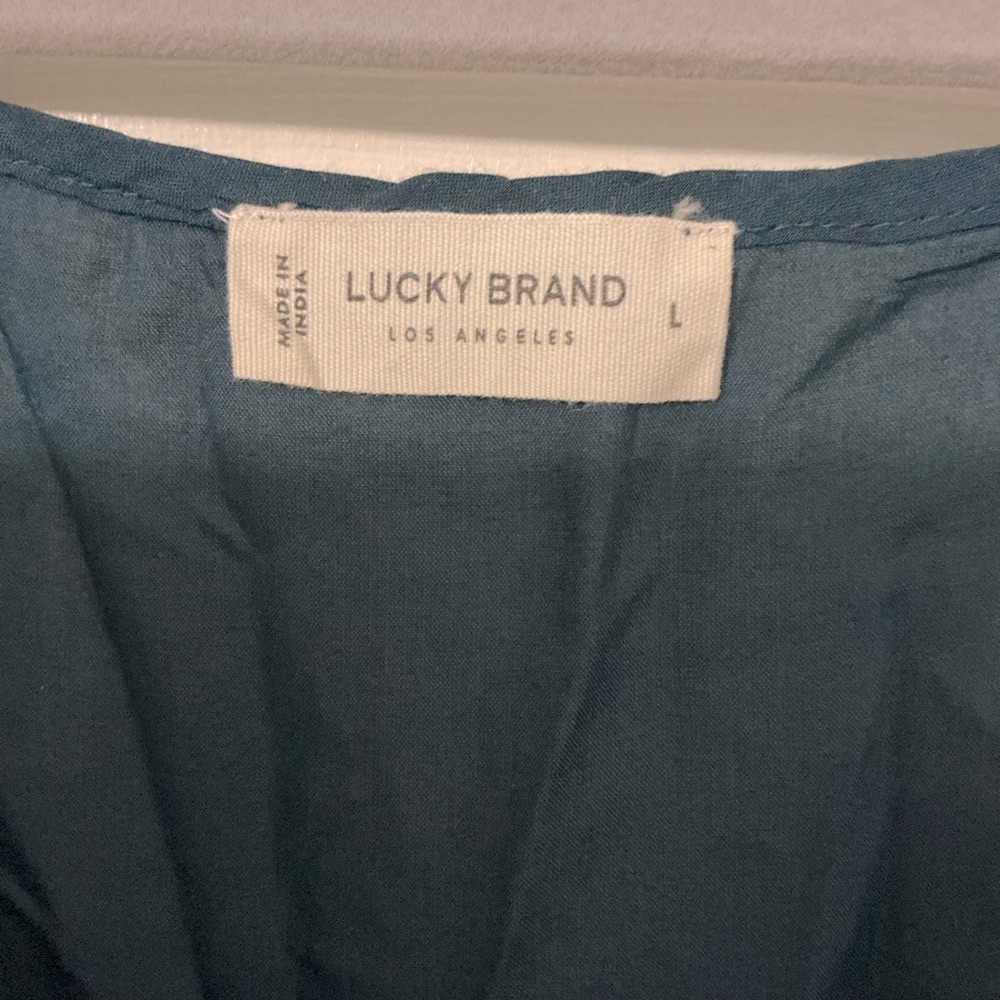 Lucky Brand Women's Dark Teal Cami Lace Top, Size Large - Picture 3 of 6